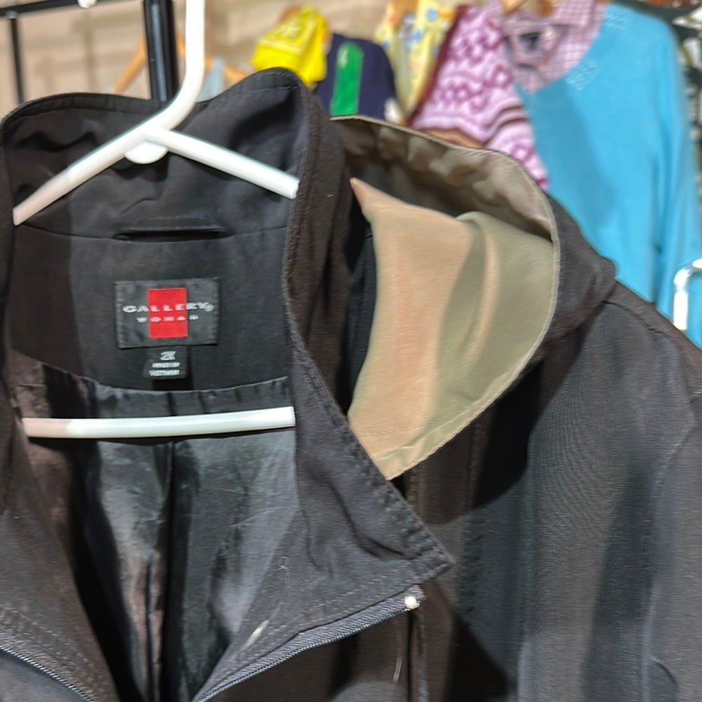 Gallery Black Utility Jacket with Hood Size 2X - Picture 5 of 11